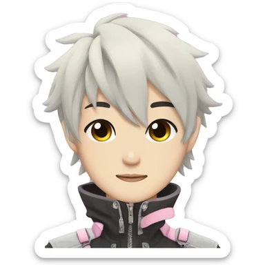 Cute Edgy Attractive Asian Anime Punk Pastel Male Character sticker