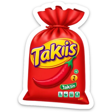 Red takis bag sticker