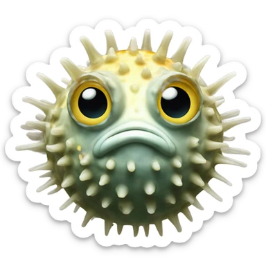 puffer fish with eyelashes  sticker