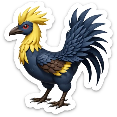Nargacuga-Chocobo-Bisharp-Pokémon-Fusion, full body sticker