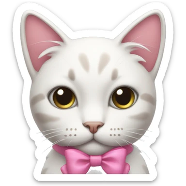 Cat with pink bow sticker