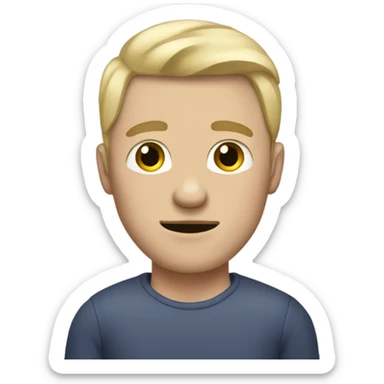 White blonde guy with bruised face sticker
