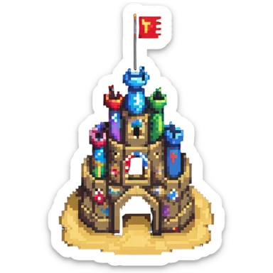 sand castle simple design sticker