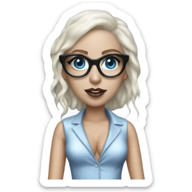 Hyper Realistic lady gaga rain on me blue eyes black glasses  sticker