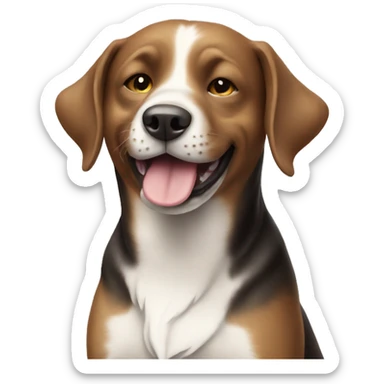 dog enjoying sunny outdoor day sticker