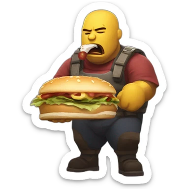 heavy from team fortress 2 eating a sandvich sticker