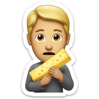 Someone eating, a whole stick of butter in their eyes are wide, really really wide ￼ sticker