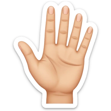 Mano con 4 dedos levantados y el otro doblado sticker