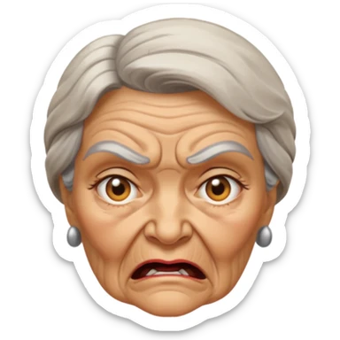 old lady face slap sticker