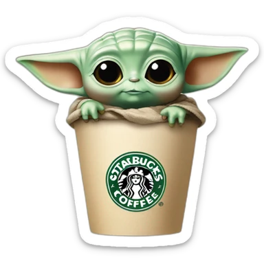 baby yoda starbucks sticker