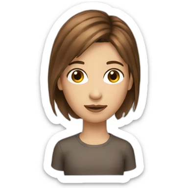 French crop mid zero Brown Hair emoji sticker