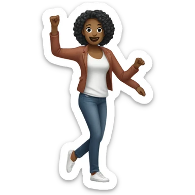 woman dancing in normal clothes sticker
