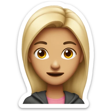 Girl mad and smiling sticker