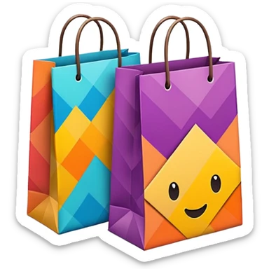 2 beautiful shopping bag sticker