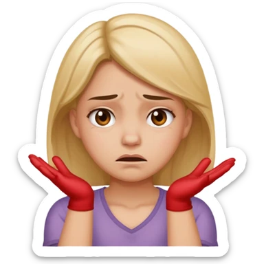 girl rejecting with her hands and a face of disgust sticker