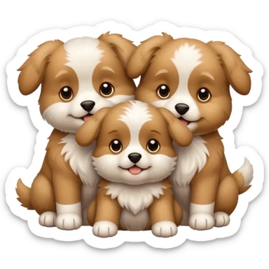 3 puppies sticker