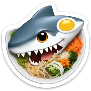 shark eating bibimbap sticker