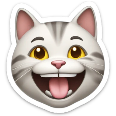 a close up of a happy cat character character cartoon sticker