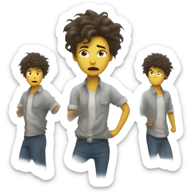 A fan blowing my hair everywhere  sticker