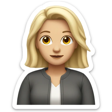 white woman shrugs sticker