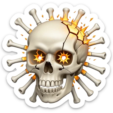 exploding skull head  sticker