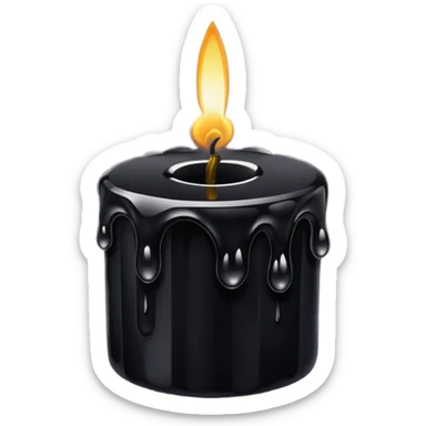 Large black candle on a black crystal  sticker