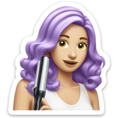 pastel purple hair straightener curling iron sticker