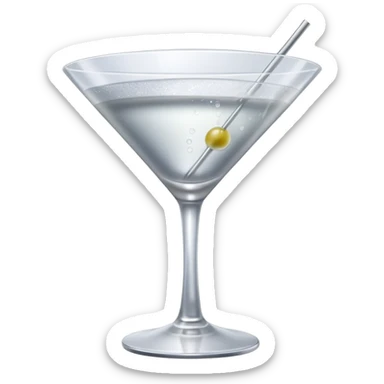 silver coloured cocktail in martini glass sticker