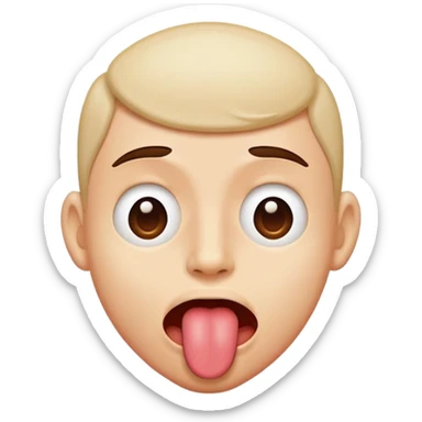 Face with tounge sticking out with a head shaking no sticker