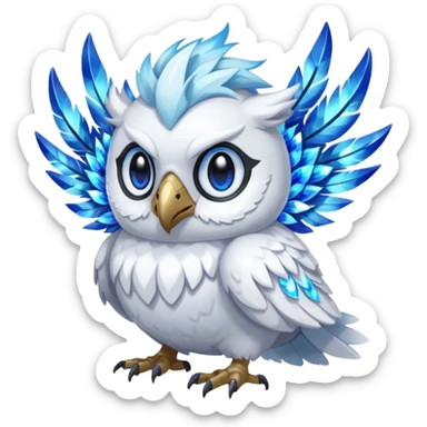 Cool Crystallic Feral Rowlet-Reshiram-fusion sticker