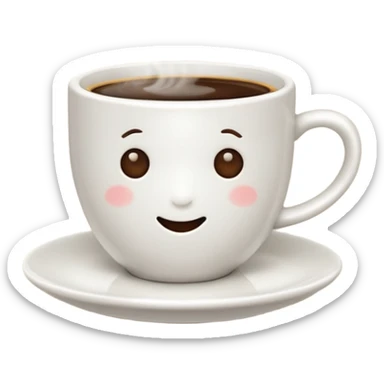 an adorable white cup of coffee sticker