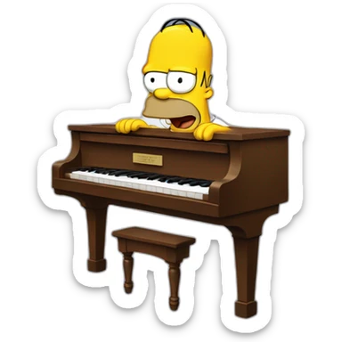 Homer simson doing piano with his feets sticker