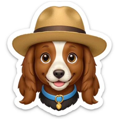un cocker avec un chapeau sticker