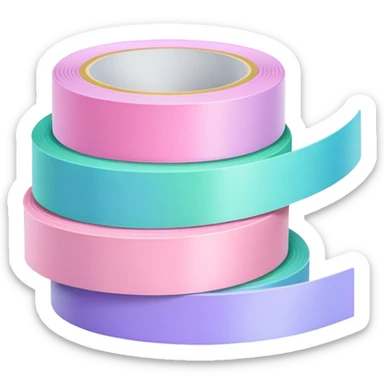 Light blue, light pink, light green and light purple tapes sticker