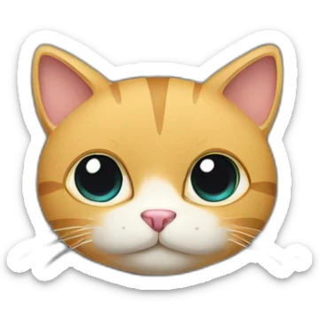 Cat’s head peeking up from behind a laptop sticker