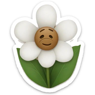 white flowers wrapped in brown paper sticker