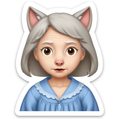 The big bad wolf put on Grandma's clothes and disguised itself as a human. sticker