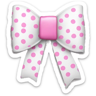 White bow with pink dots  sticker