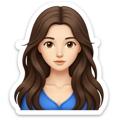 Brunette model with long flowing hair sticker