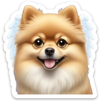 pomeranian with angel wings sticker