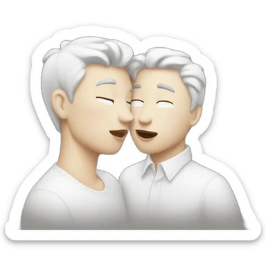 2 gay white love and kiss sticker