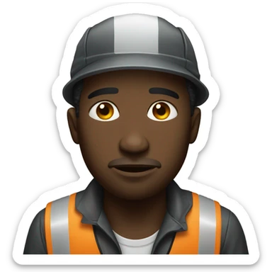 A black sad field worker sticker