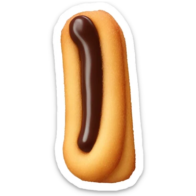 Churro with chocolate dipped tip sticker