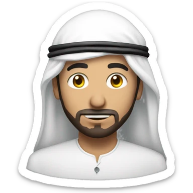 Arab man holding a digital clock  sticker