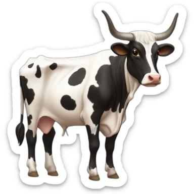 SPECKLED LONGHORN COW LONG LONG LONG sticker