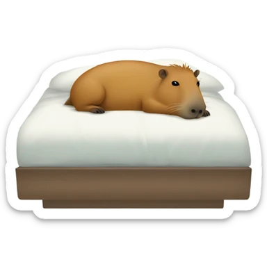Capybara sick laying in bed sticker