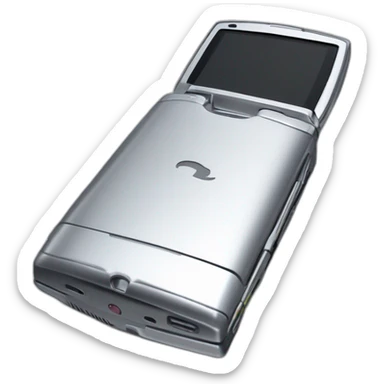 Silver Fold out Motorola Razr V3 mobile device with the iconic clamshell design sticker