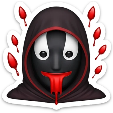 blood emoji with NO FACE ; that is a mix or red & black sticker