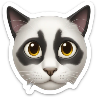 Black cat white nose sticker
