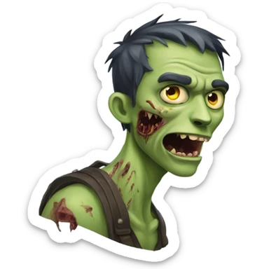 half zombie half cat guy sticker